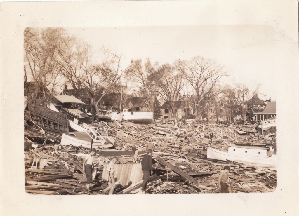 Harbor area destroyed by storm surge. New England Hurricane of 1938. Rhode Island, Pawtuxet Village 1938 September 22!